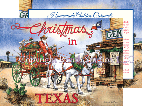 Texas Christmas Cards, Stagecoach Holiday Cards